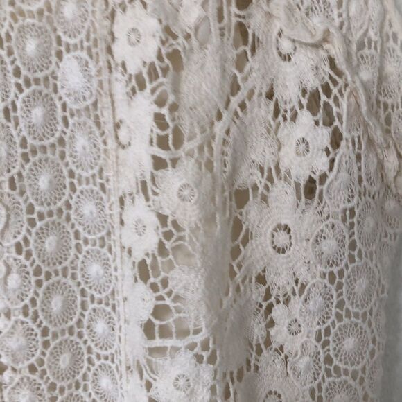 Lucky Brand size S Ivory Coquette Fairy Cotton Cottage Core Crocheted Tank Top - Picture 3 of 10